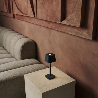 Modern Stone Grey Table Lamp – Rechargeable and Dimmable