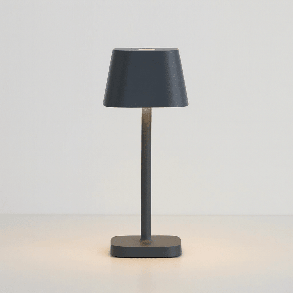 Modern Stone Grey Table Lamp – Rechargeable and Dimmable