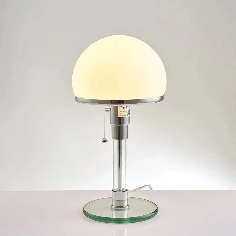 Bedside Table Lamp - Grey Glass Design