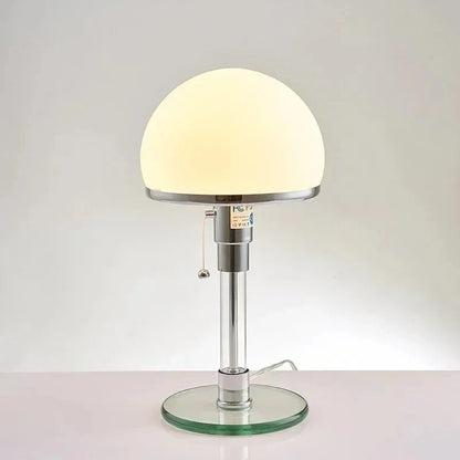 Bedside Table Lamp - Grey Glass Design