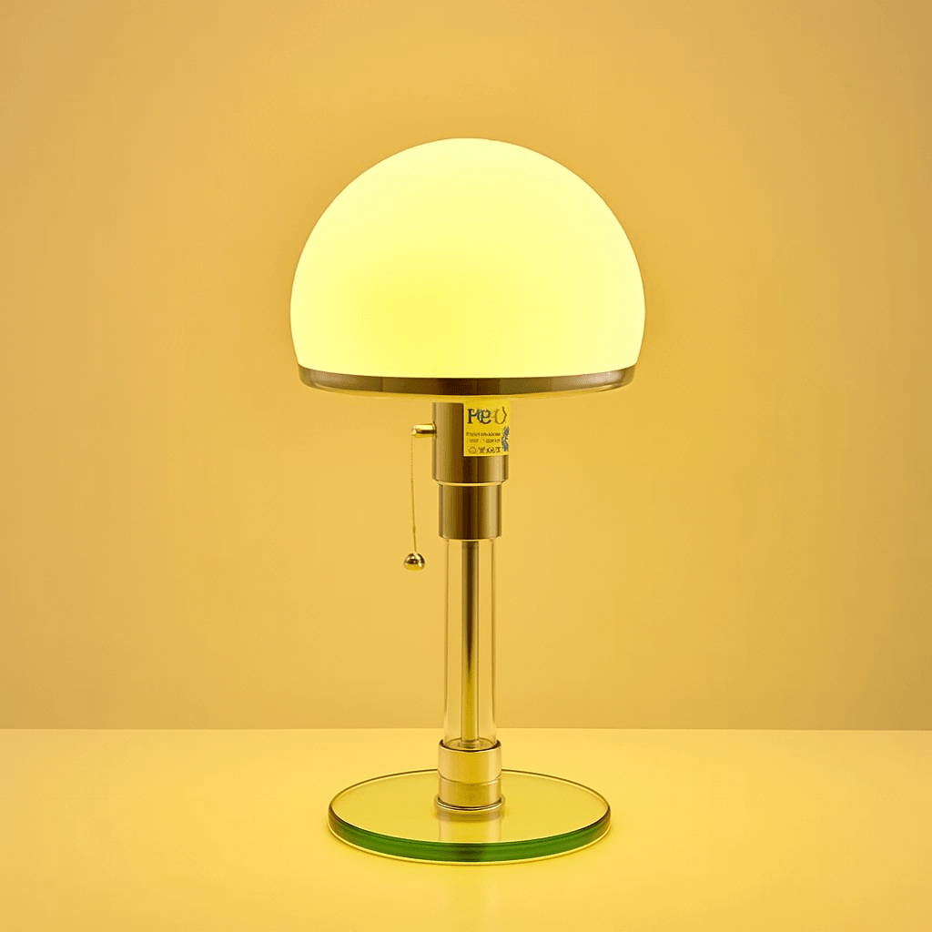 Bedside Table Lamp - Grey Glass Design