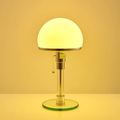 Bedside Table Lamp - Grey Glass Design