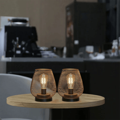 Wireless LED Lantern Table Lamp - Metal Design