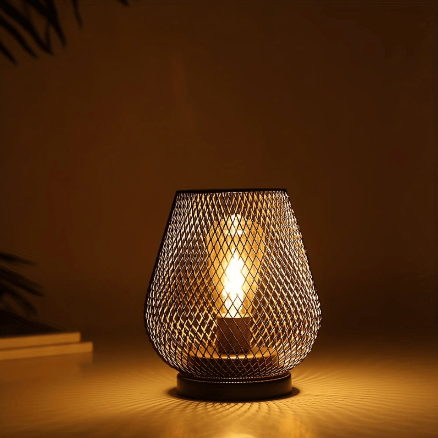 Wireless LED Lantern Table Lamp - Metal Design