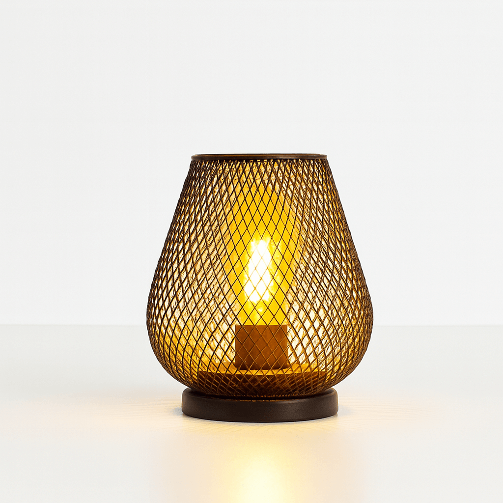 Wireless LED Lantern Table Lamp - Metal Design