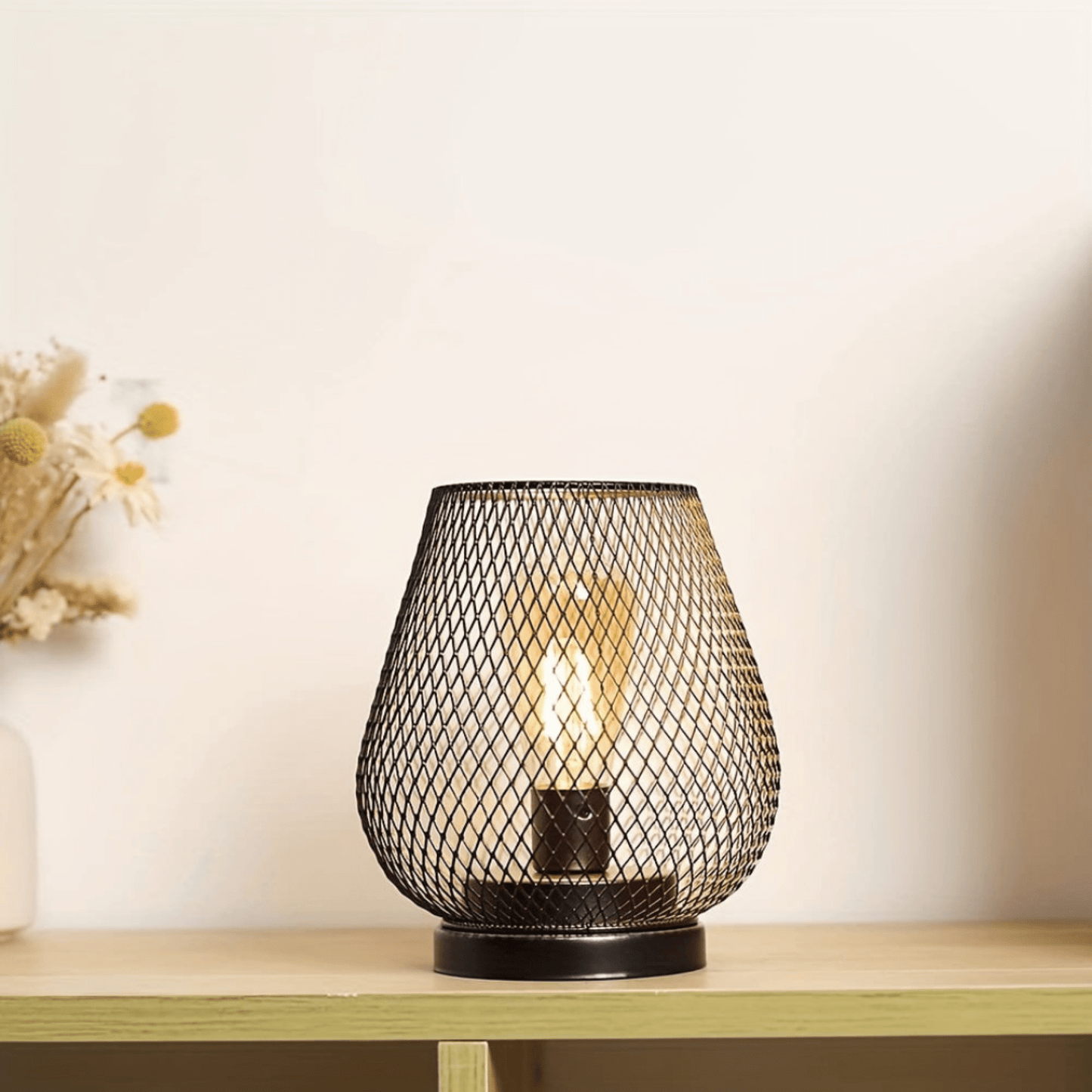Wireless LED Lantern Table Lamp - Metal Design