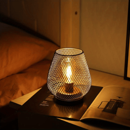 Wireless LED Lantern Table Lamp - Metal Design