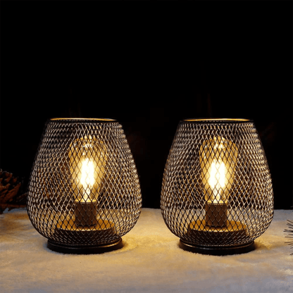 Wireless LED Lantern Table Lamp - Metal Design