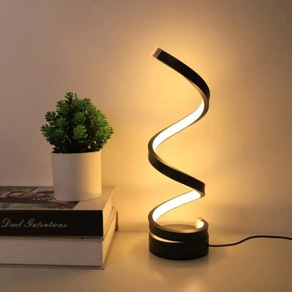 LED Spiral Table Lamp - Modern Dimmable Design for Chic Illumination