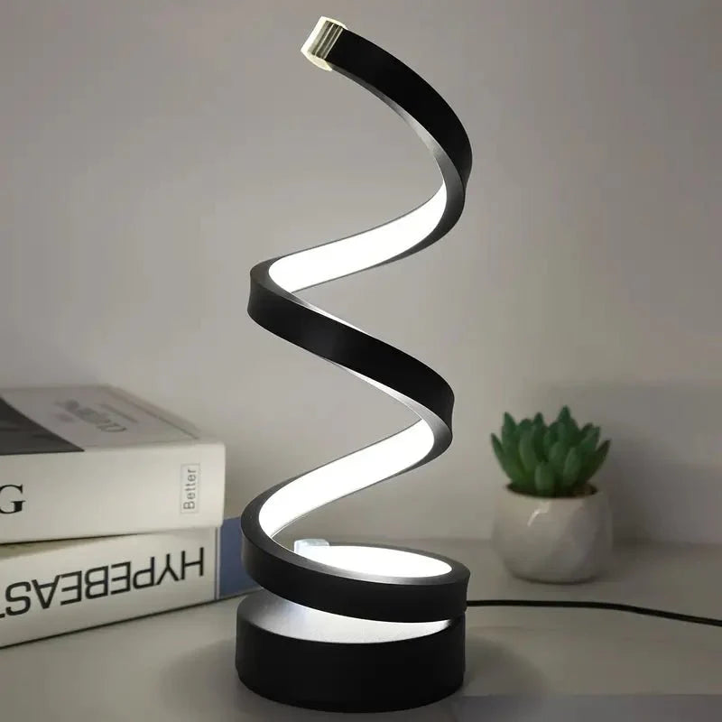 LED Spiral Table Lamp - Modern Dimmable Design for Chic Illumination