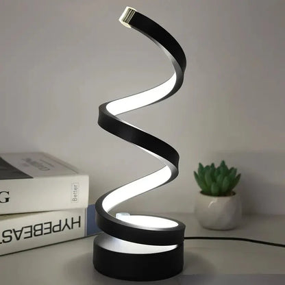 LED Spiral Table Lamp - Modern Dimmable Design for Chic Illumination