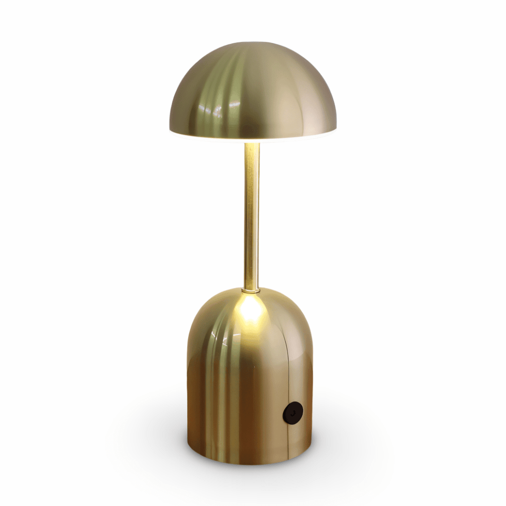 Metallic Dome Table Lamp with LED Light - Modern Elegant Accent Lighting