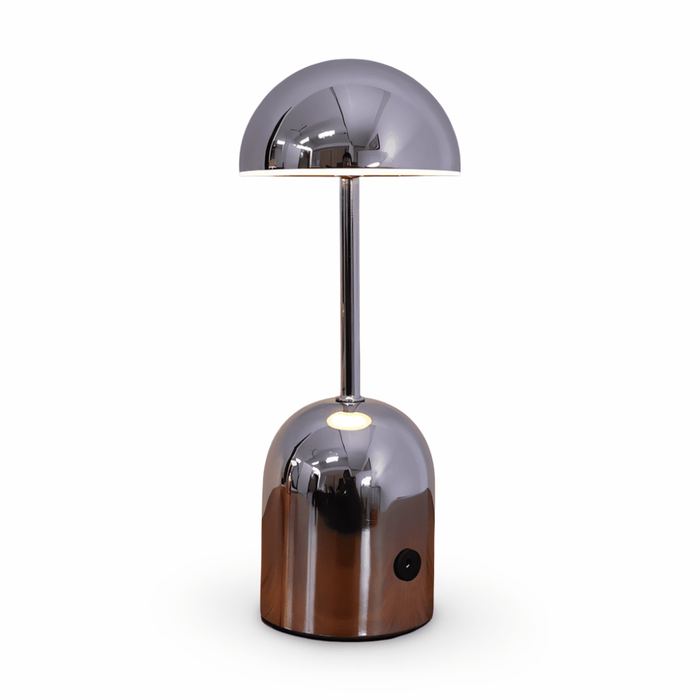 Metallic Dome Table Lamp with LED Light - Modern Elegant Accent Lighting