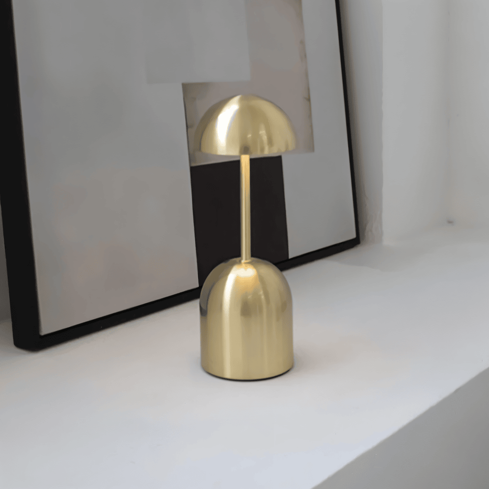 Metallic Dome Table Lamp with LED Light - Modern Elegant Accent Lighting