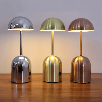 Metallic Dome Table Lamp with LED Light - Modern Elegant Accent Lighting