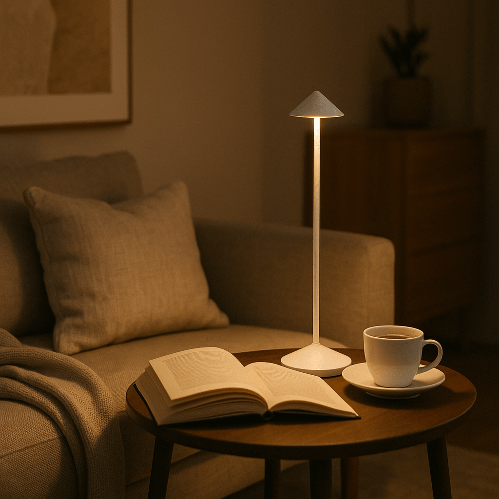 Minimalist LED Table Lamp – Waterproof, Dimmable, Wireless Lighting