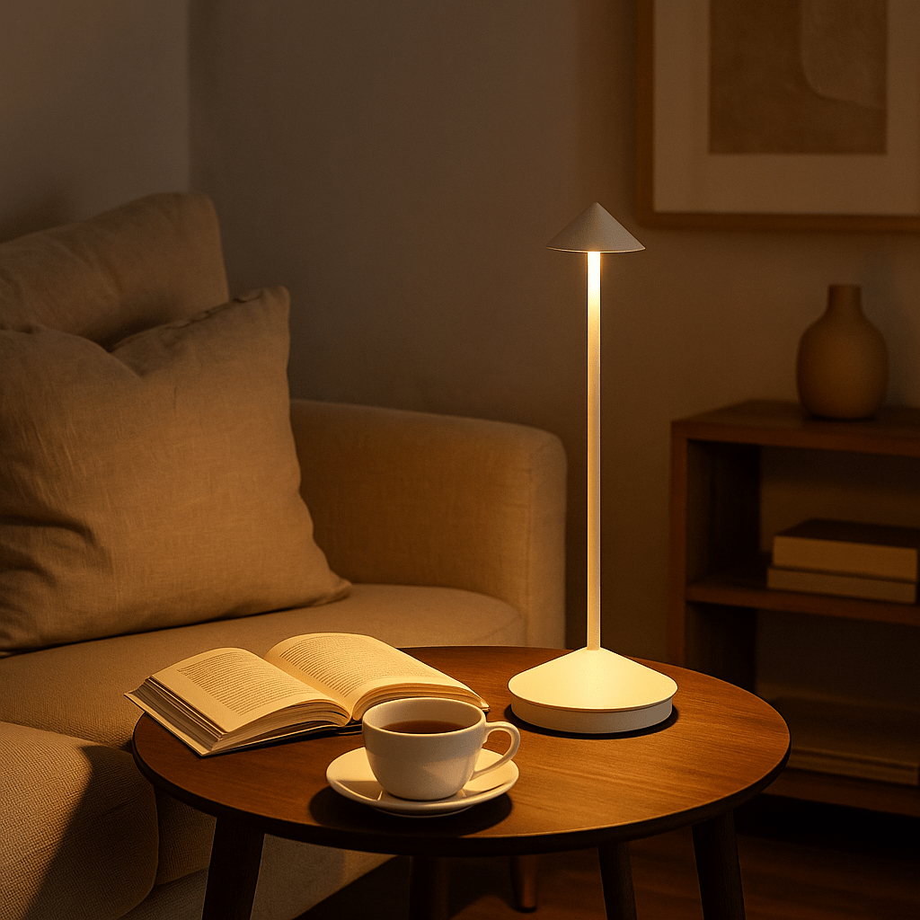 Minimalist LED Table Lamp – Waterproof, Dimmable, Wireless Lighting