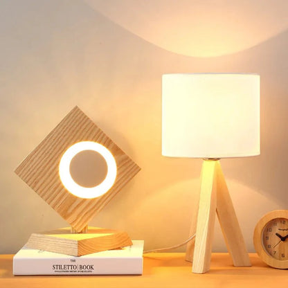 Wooden Table Lamp with Nature-Inspired Design for Warm Ambient Light