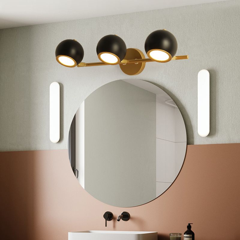 Modern Wall Light with Elegant Spherical Design and Gold Accents