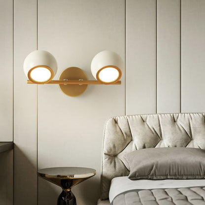 Modern Wall Light with Elegant Spherical Design and Gold Accents