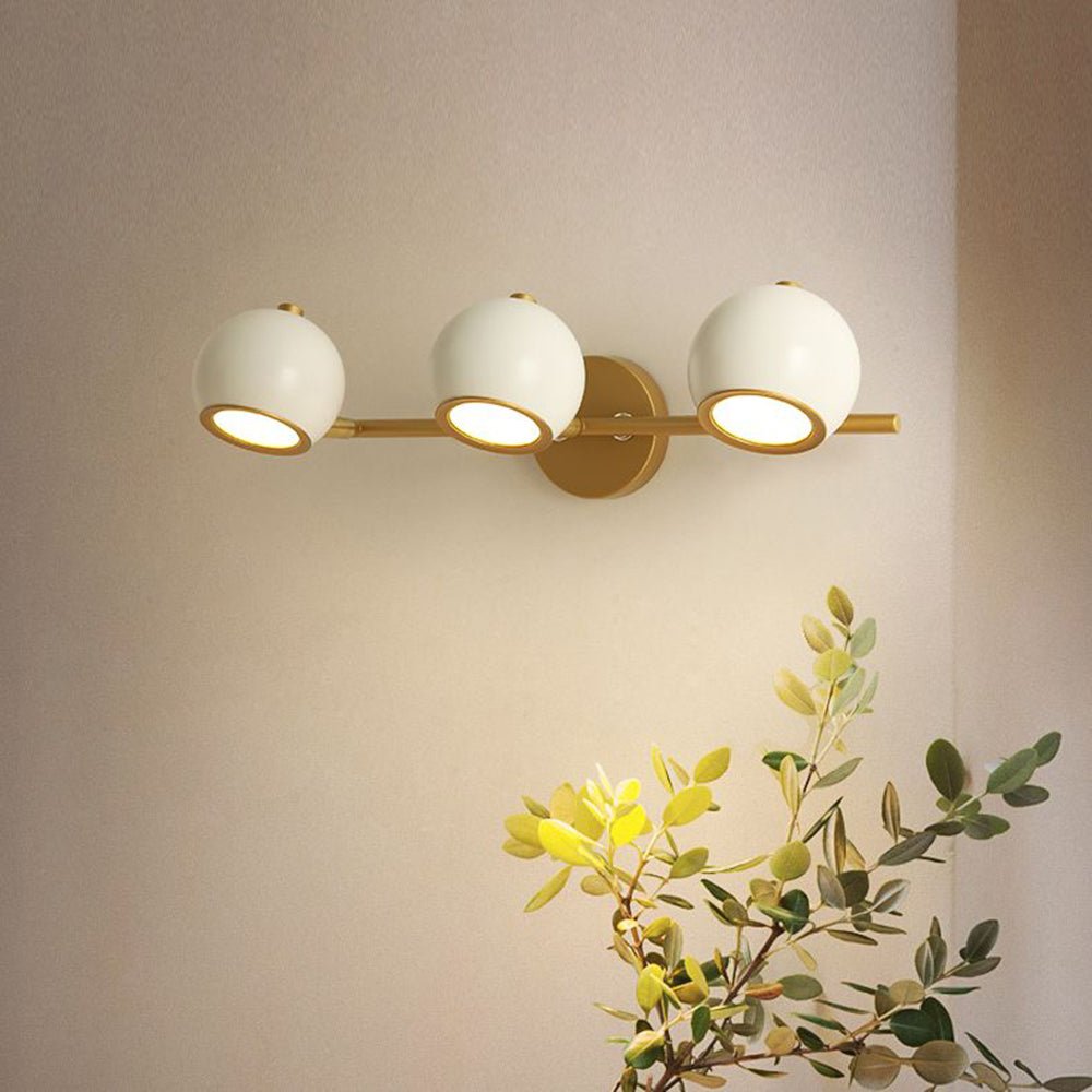Modern Wall Light with Elegant Spherical Design and Gold Accents