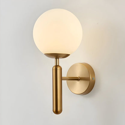 Copper LED Wall Light with Glossy Sphere for Interior Decor