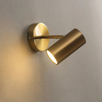 Adjustable Modern LED Wall Lamp in Brushed Gold Finish