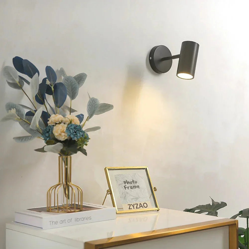 Adjustable Modern LED Wall Lamp in Brushed Gold Finish
