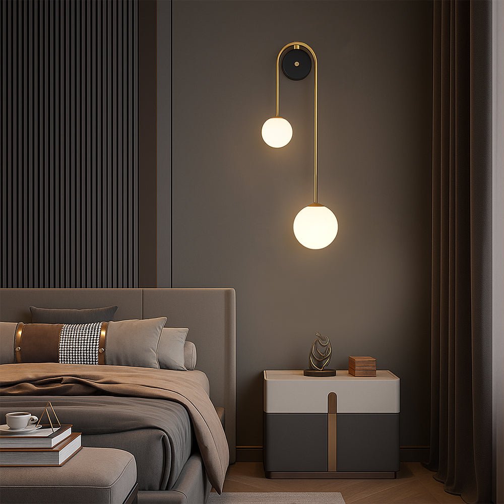 Modern Arch Wall Lamp Featuring Glass Shade