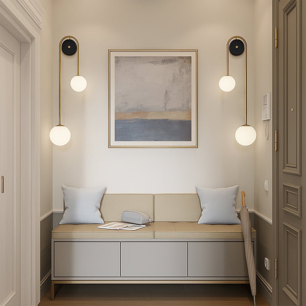 Modern Arch Wall Lamp Featuring Glass Shade