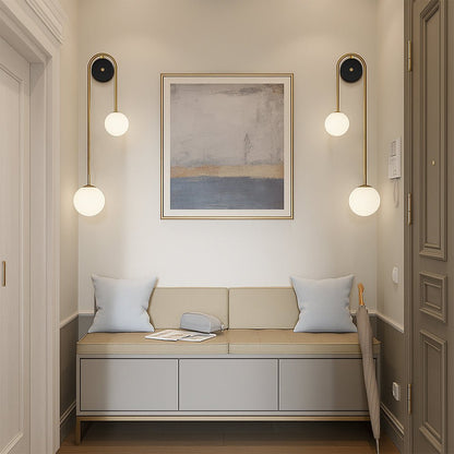 Modern Arch Wall Lamp Featuring Glass Shade
