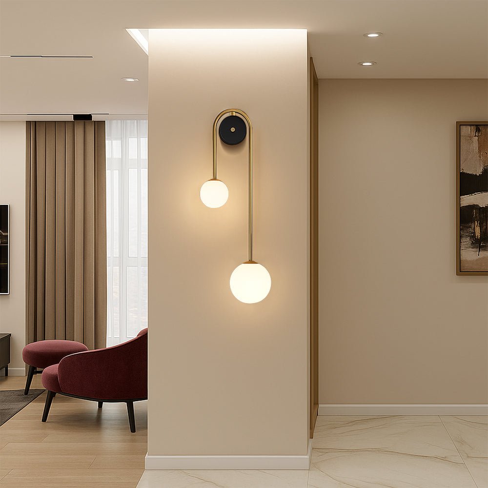 Modern Arch Wall Lamp Featuring Glass Shade