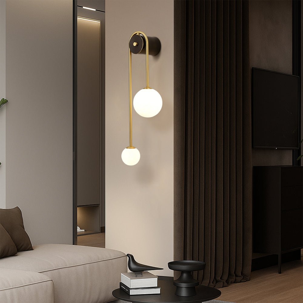Modern Arch Wall Lamp Featuring Glass Shade