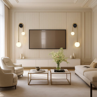 Modern Arch Wall Lamp Featuring Glass Shade