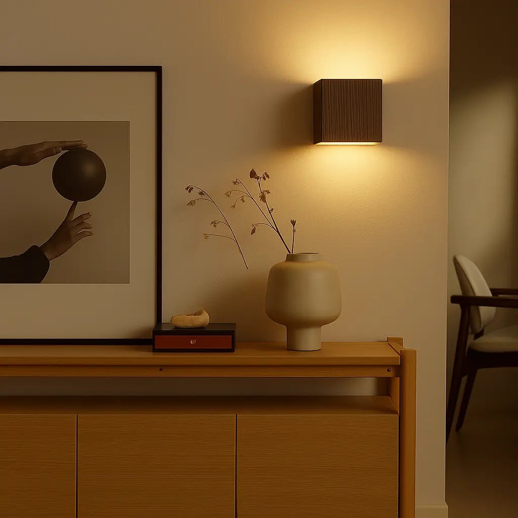 Sleek Wall Light Fixture with Modern Cube Design