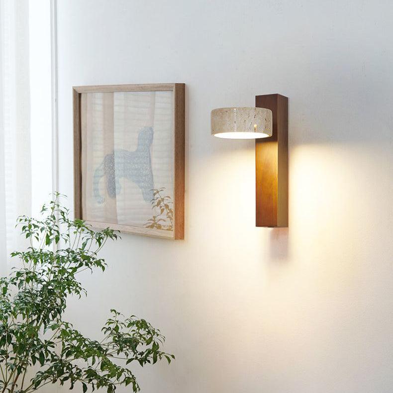 Natural Stone Wall Light - Off-White Travertine - Elegant Design