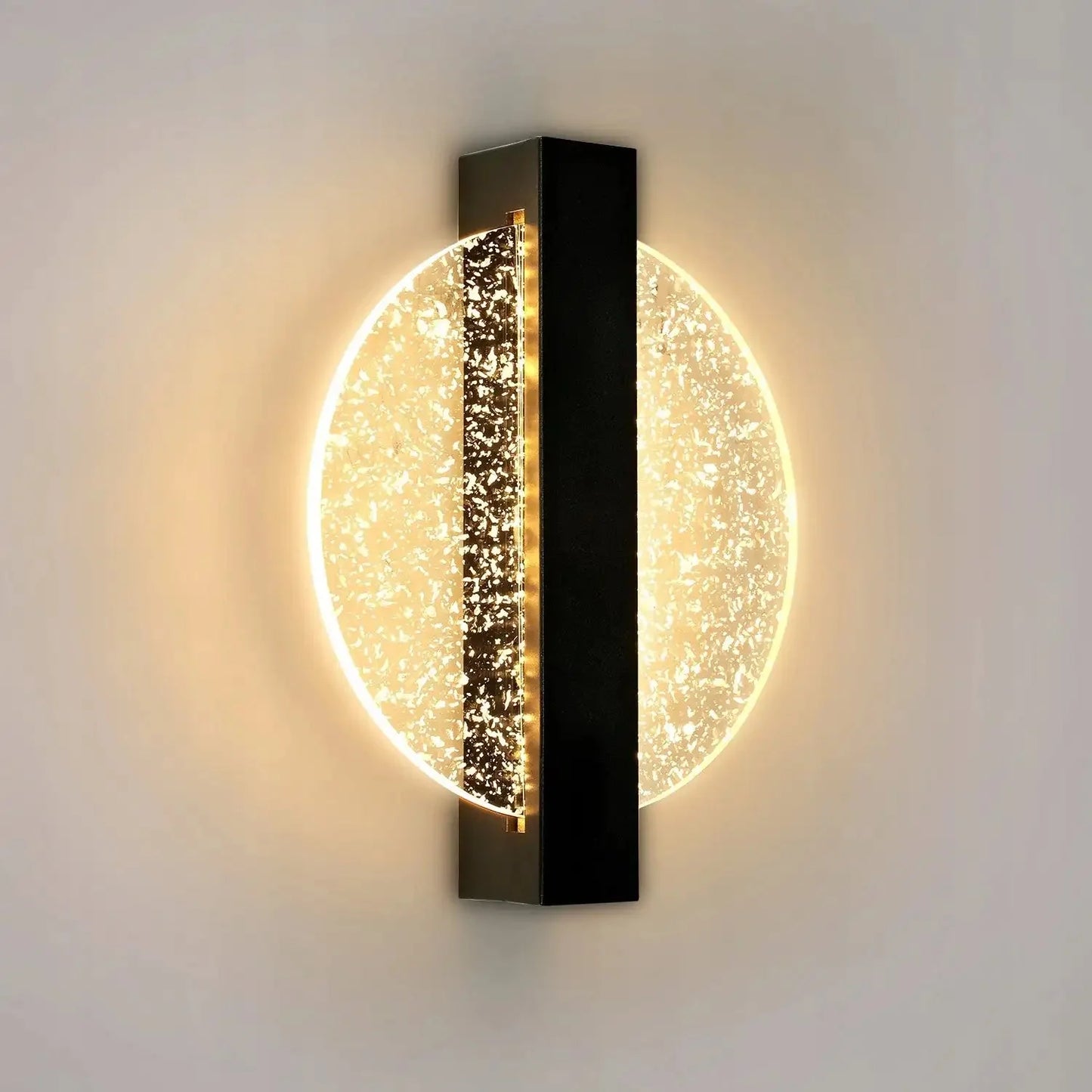 Cozy Illumination Wall Light with Round Silver Leaf Design
