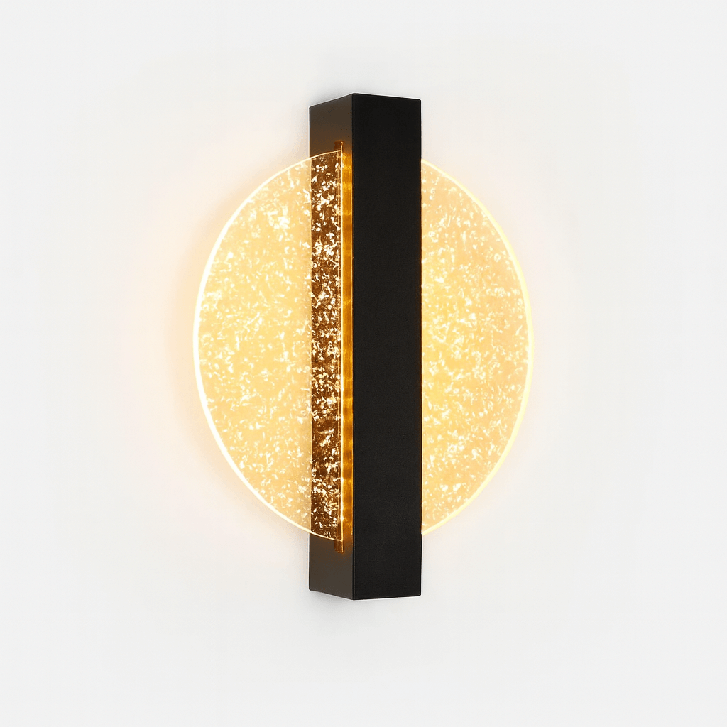 Cozy Illumination Wall Light with Round Silver Leaf Design