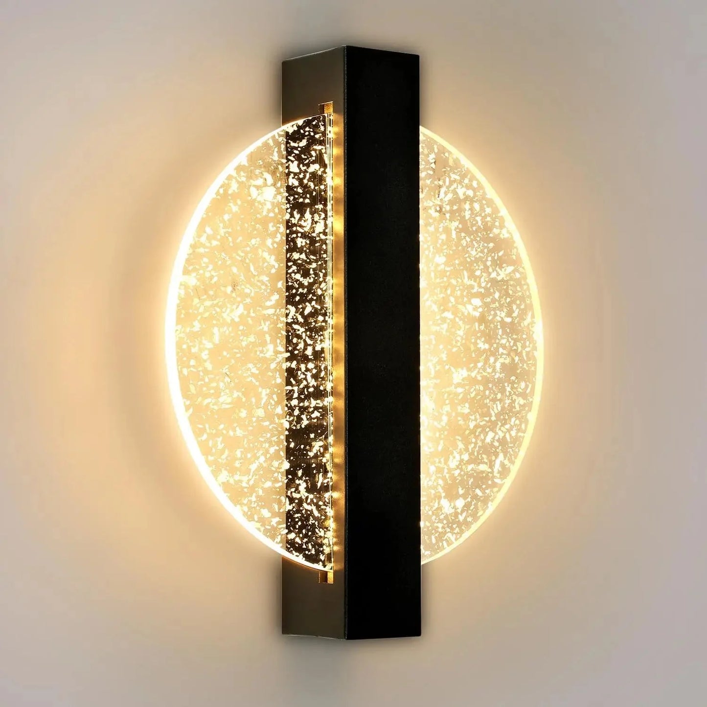 Cozy Illumination Wall Light with Round Silver Leaf Design