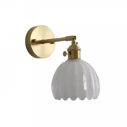Retro Tulip Bud Flower Wall Lamp with Glass Shade