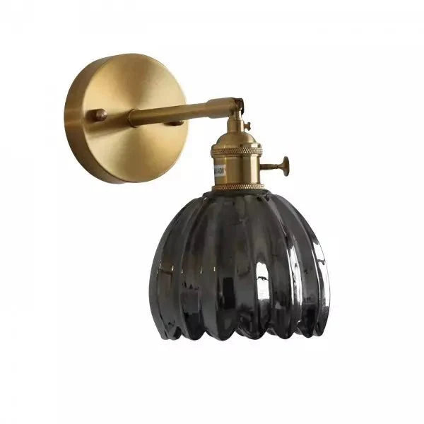 Retro Tulip Bud Flower Wall Lamp with Glass Shade