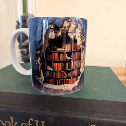 3D Book Shelf Mugs for Book Lovers - Unique Bibliophile Cups