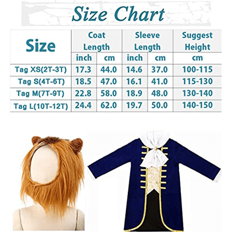 Enchanting Beast Costume for Kids with Luxurious Velvet Jacket