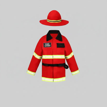 Brave Hero Firefighter Outfit for Kids with Reflective Details