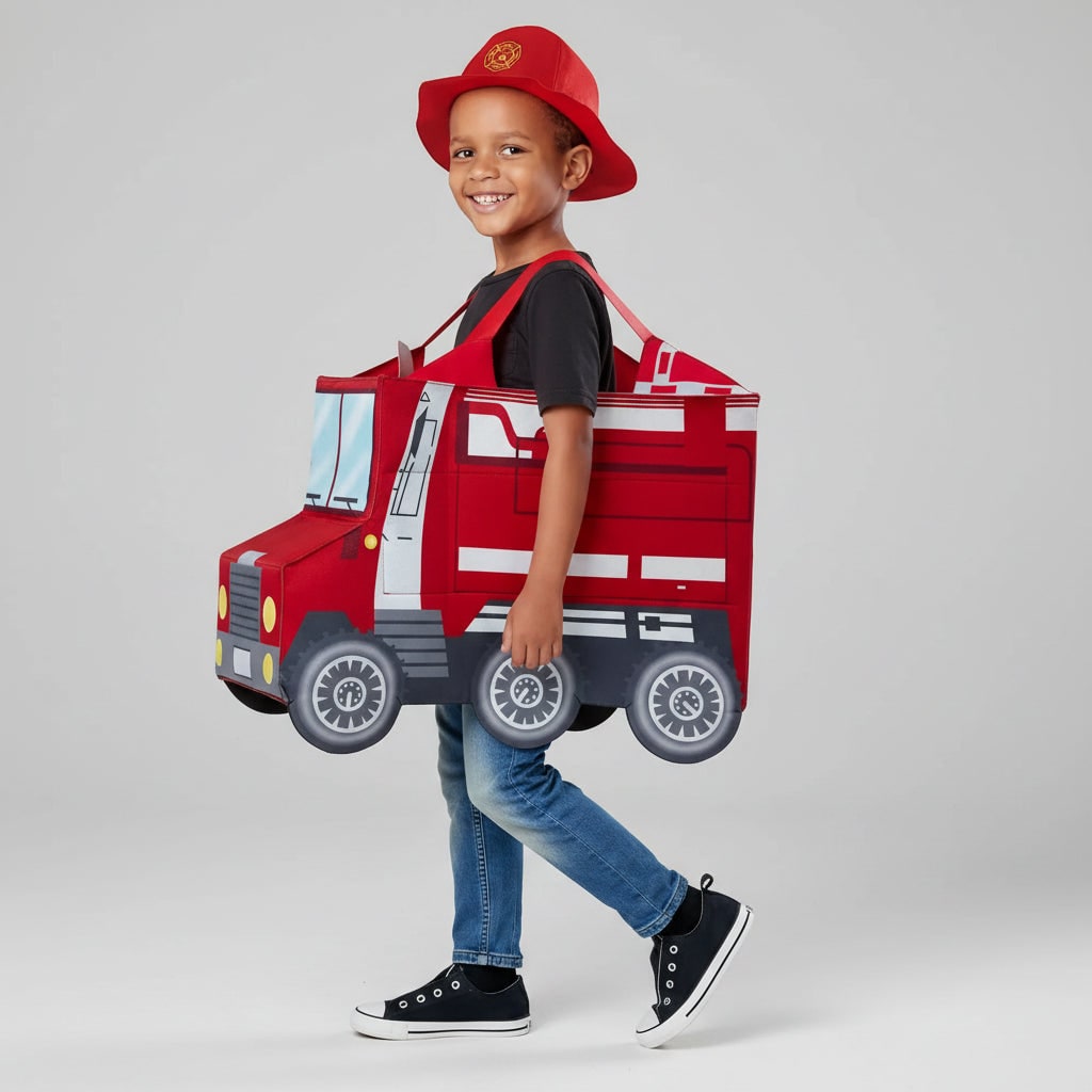 Brave Hero Firefighter Outfit for Kids with Reflective Details