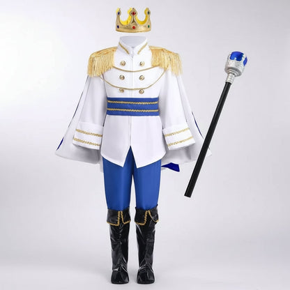 Majestic Prince Outfit for Boys with Crown & Scepter for Dress Up Fun