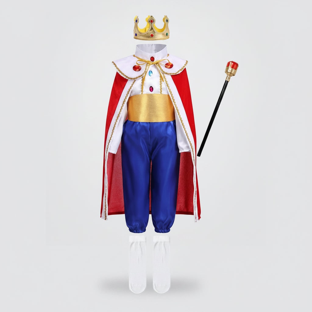 Majestic Prince Outfit for Boys with Crown & Scepter for Dress Up Fun