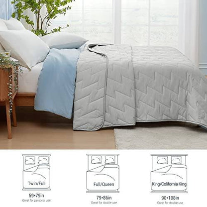 Ultra-Light Cooling Comforter with Dual-Texture Design for Summer