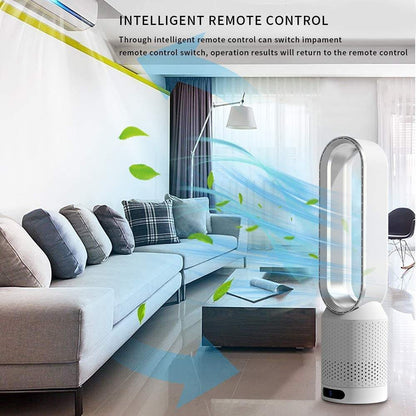 Quiet Bladeless Tower Fan with Air Purification Features