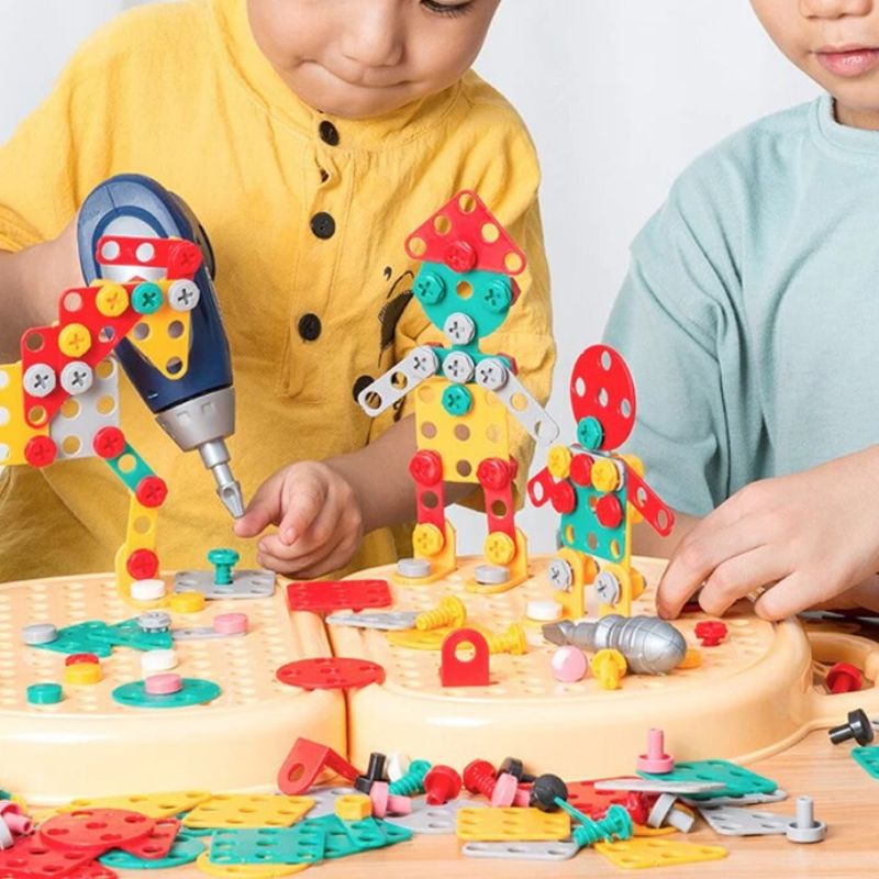Creative Building Set with Toy Drill – Kids' Portable Construction Case